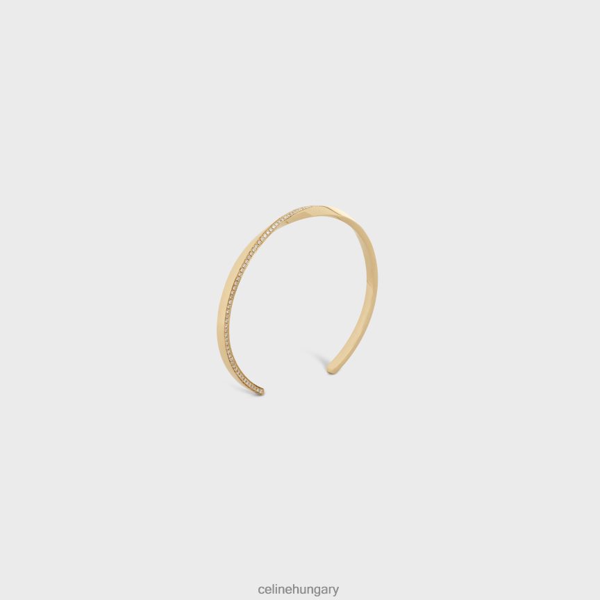 kiegészítők CELINE gyémánt torziós karkötő sárga arany és fehér nők J6P4881405