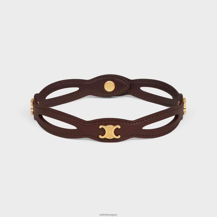 kiegészítők CELINE les cuirs choker borjúbőrből és sárgarézből, arany bevonattal arany/gesztenye nők J6P4881257