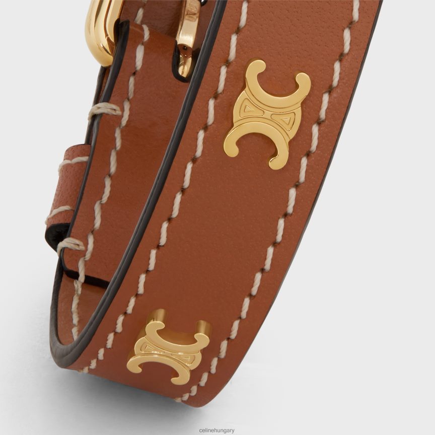 kiegészítők CELINE les cuirs karkötő borjúbőrből és sárgarézből, arany bevonattal arany/barna nők J6P4881323