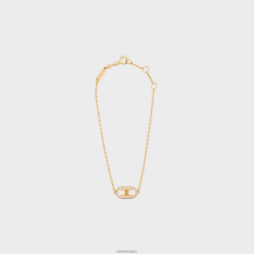 kiegészítők CELINE maillon triomphe gyémánt karkötő sárga arany és fehér nők J6P4881379