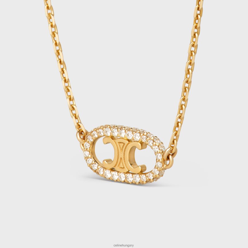 kiegészítők CELINE maillon triomphe gyémánt karkötő sárga arany és fehér nők J6P4881379