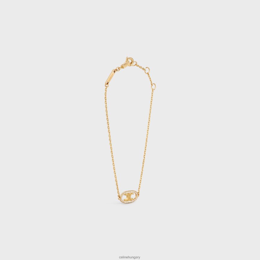 kiegészítők CELINE maillon triomphe gyémánt karkötő sárga arany és fehér nők J6P4881379