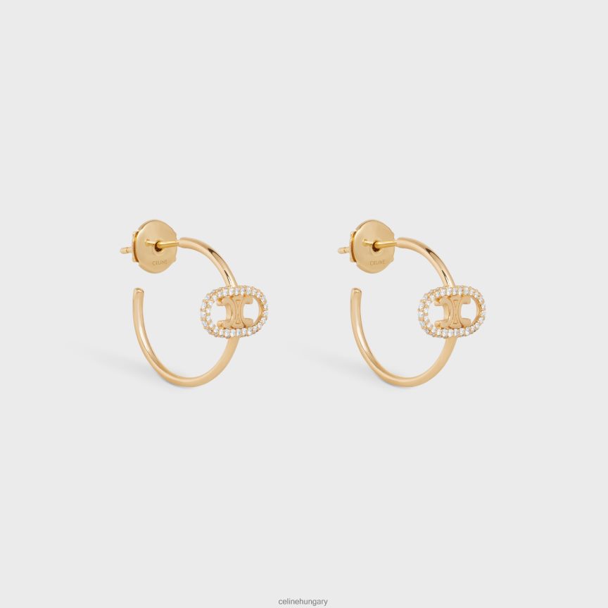 kiegészítők CELINE maillon triomphe karika gyémántban sárga arany és fehér nők J6P4881380