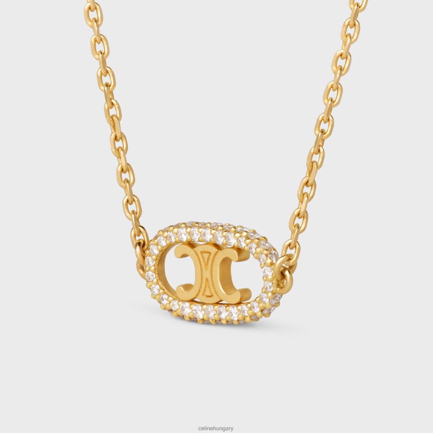 kiegészítők CELINE maillon triomphe nyaklánc gyémántból sárga arany és fehér nők J6P4881378
