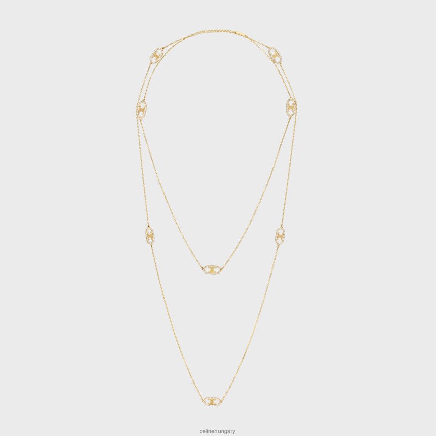 kiegészítők CELINE maillon triomphe sautoir gyémántban sárga arany és fehér nők J6P4881389