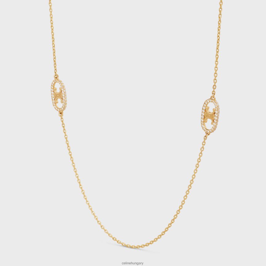 kiegészítők CELINE maillon triomphe sautoir gyémántban sárga arany és fehér nők J6P4881389