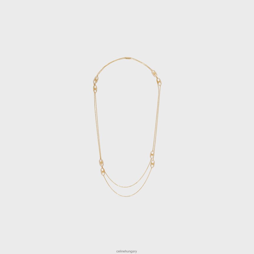 kiegészítők CELINE maillon triomphe sautoir gyémántban sárga arany és fehér nők J6P4881389