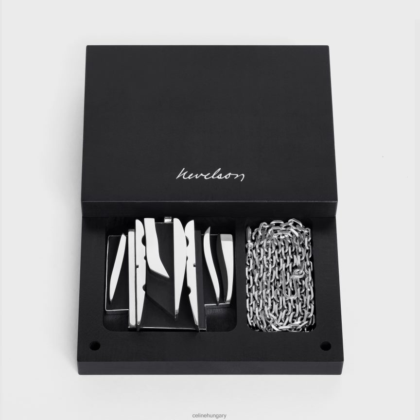 kiegészítők CELINE nevelson project nyaklánc ezüst és tölgy fából ezüst/fekete nők J6P4881363