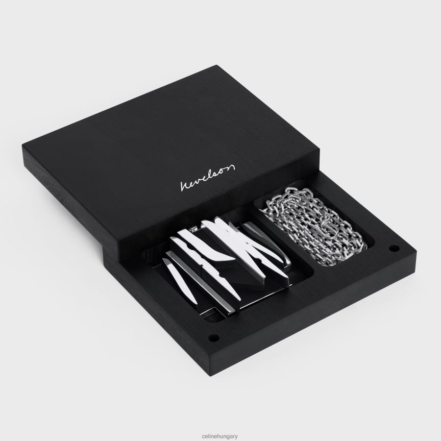 kiegészítők CELINE nevelson project nyaklánc ezüst és tölgy fából ezüst/fekete nők J6P4881363