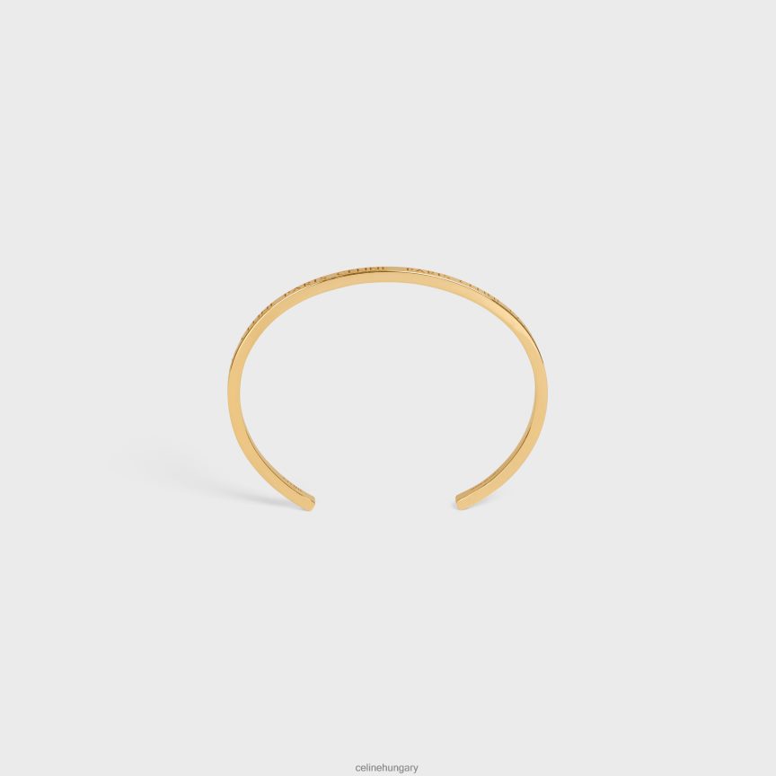 kiegészítők CELINE párizsi vékony sárgaréz mandzsetta felülettel Arany nők J6P4881365