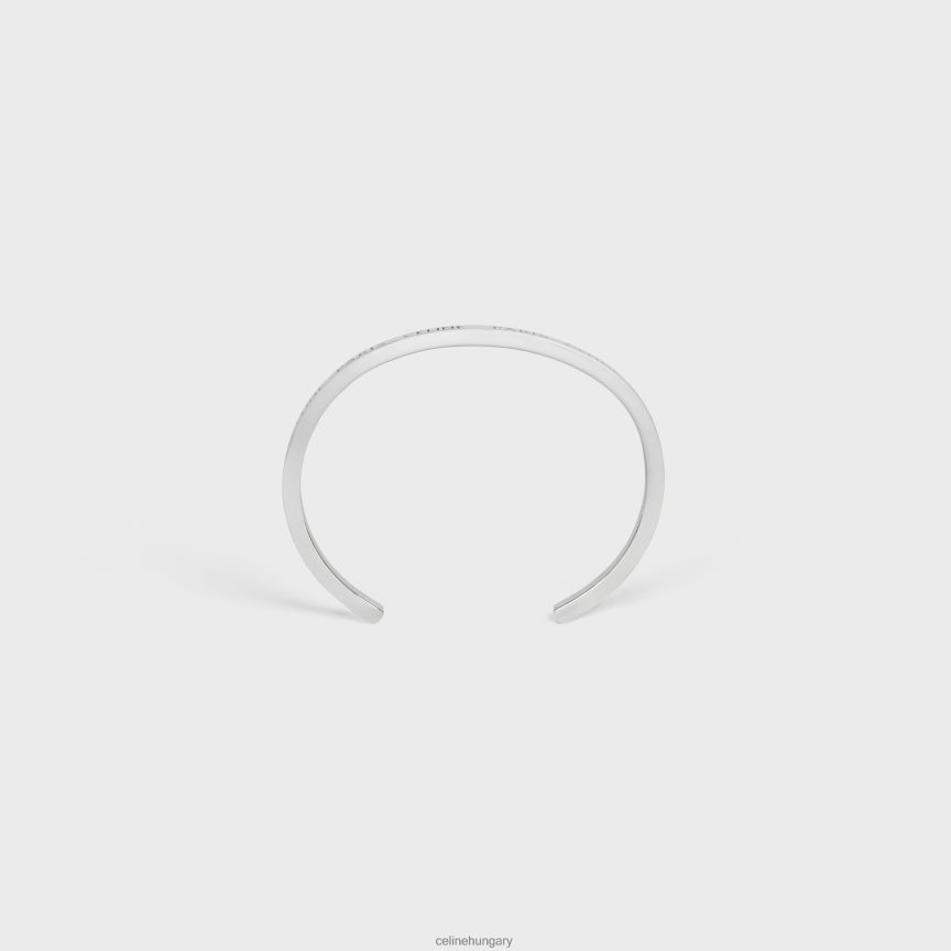 kiegészítők CELINE párizsi vékony sárgaréz mandzsetta ródium bevonattal ezüst nők J6P4881366