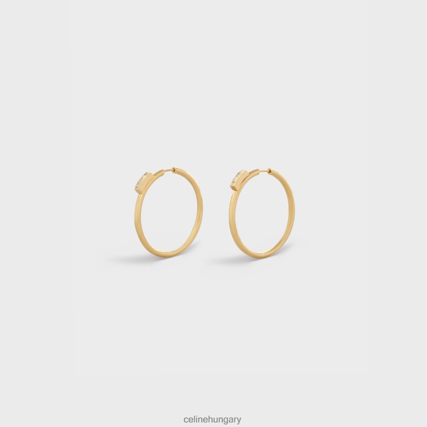 kiegészítők CELINE rendszere nagy karikák gyémántban sárga arany és fehér nők J6P4881424