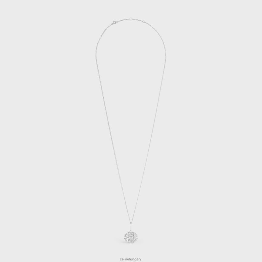 kiegészítők CELINE százszorszép nyaklánc sárgarézből ródium bevonattal és strasszal ezüst nők J6P4881355