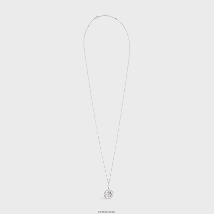 kiegészítők CELINE százszorszép nyaklánc sárgarézből ródium bevonattal és strasszal ezüst nők J6P4881355