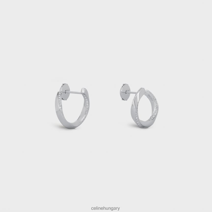 kiegészítők CELINE torziós fülbevaló gyémántból fehér arany és fehér nők J6P4881409