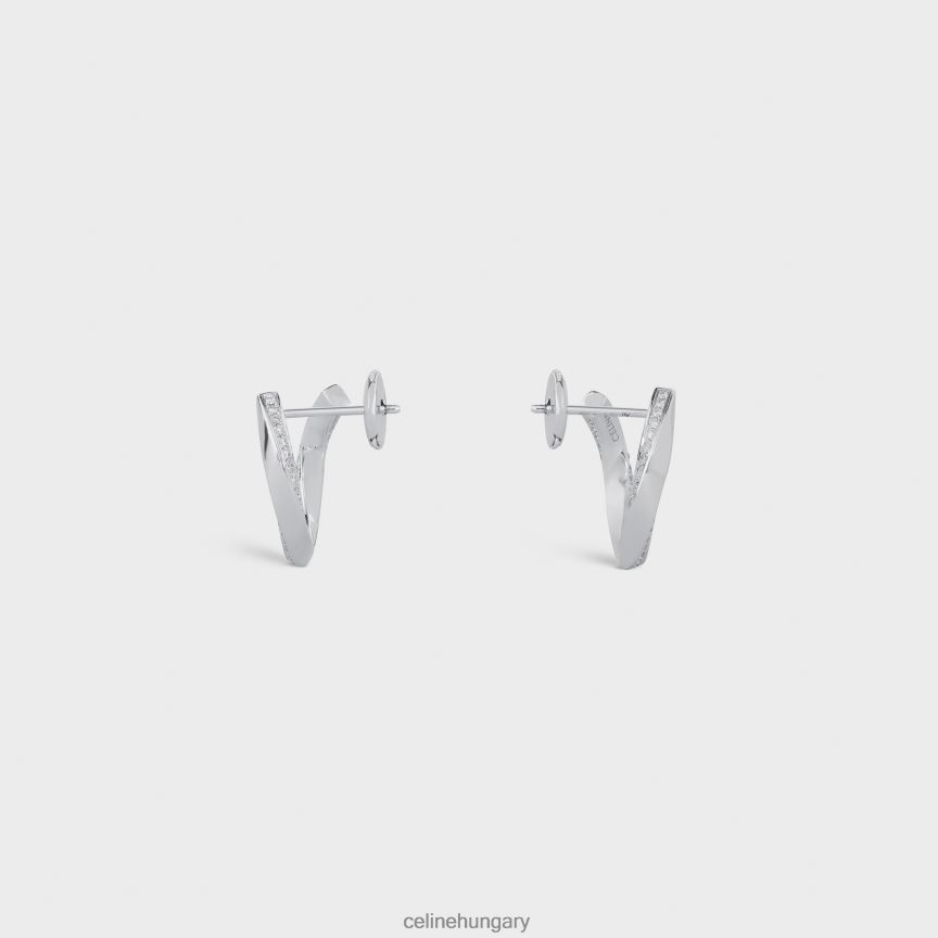 kiegészítők CELINE torziós fülbevaló gyémántból fehér arany és fehér nők J6P4881409