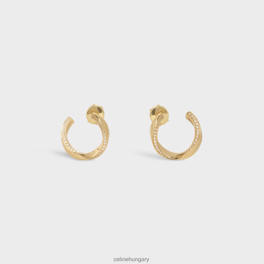 kiegészítők CELINE torziós fülbevaló gyémántból sárga arany és fehér nők J6P4881408
