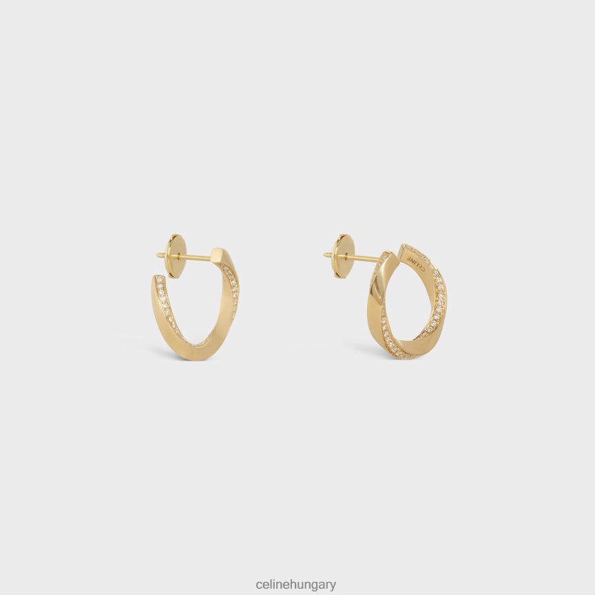 kiegészítők CELINE torziós fülbevaló gyémántból sárga arany és fehér nők J6P4881408