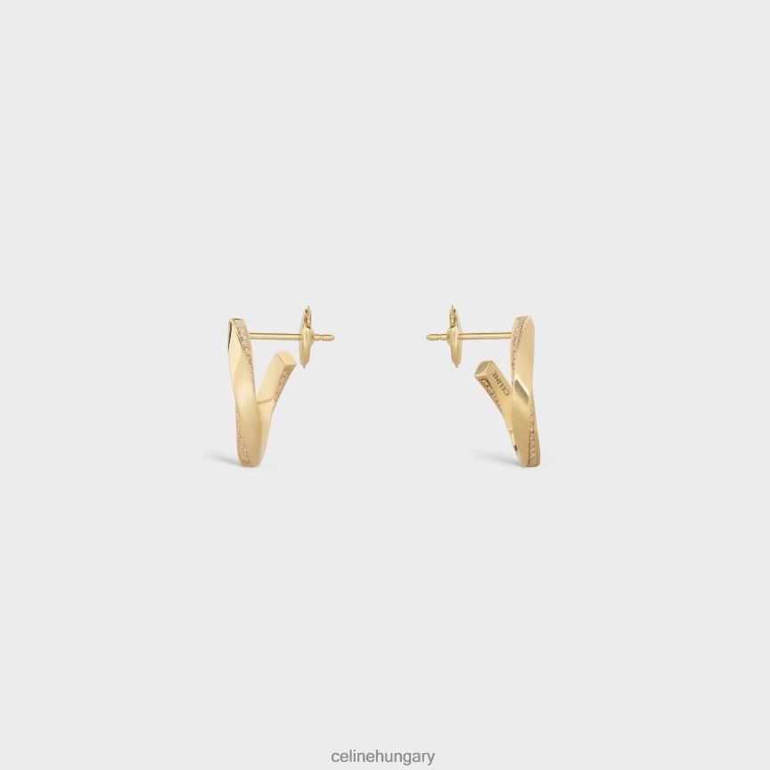 kiegészítők CELINE torziós fülbevaló gyémántból sárga arany és fehér nők J6P4881408