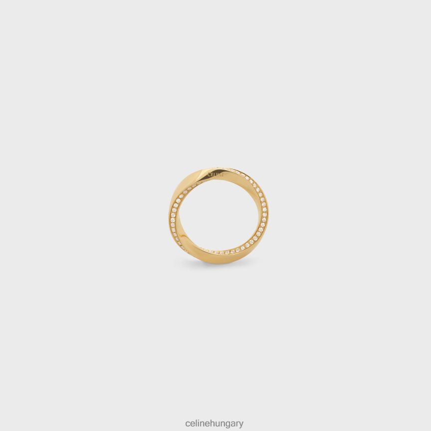 kiegészítők CELINE torziós gyűrű gyémántban sárga arany és fehér nők J6P4881410