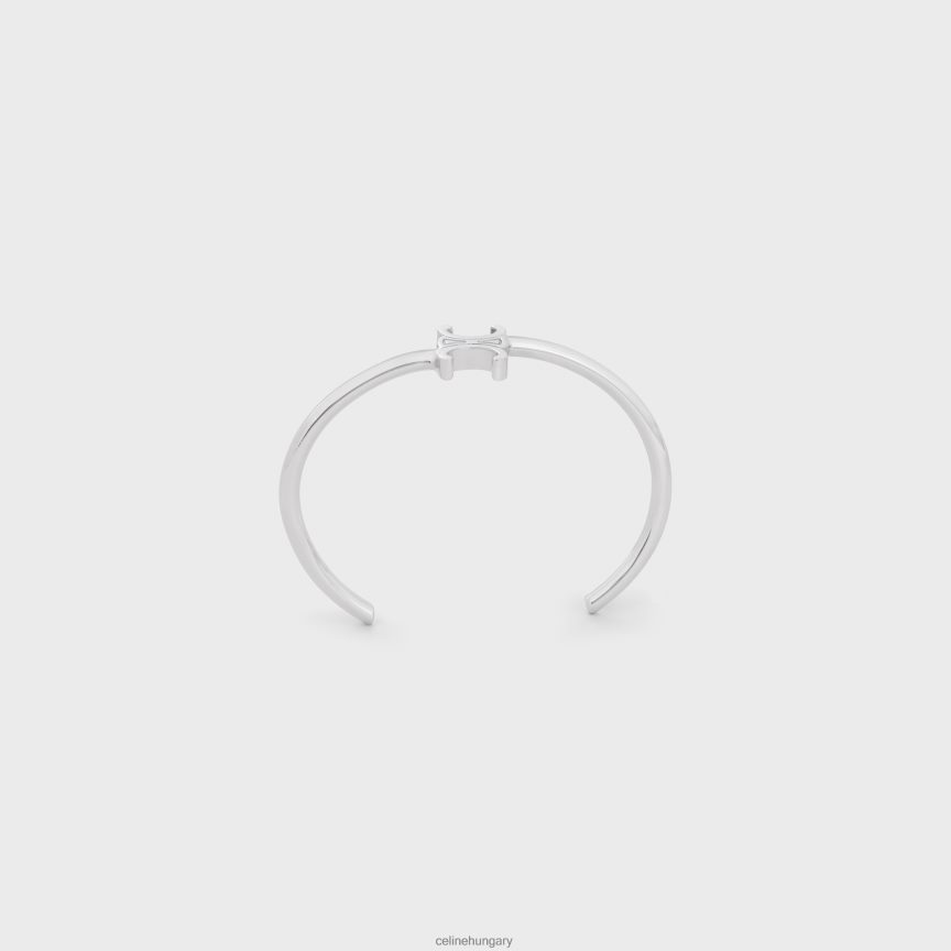 kiegészítők CELINE triomphe aszimmetrikus mandzsetta sárgarézből, ródium bevonattal ezüst nők J6P4881290