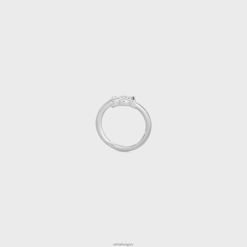 kiegészítők CELINE triomphe aszimmetrikus sárgaréz gyűrű ródium bevonattal ezüst nők J6P4881294