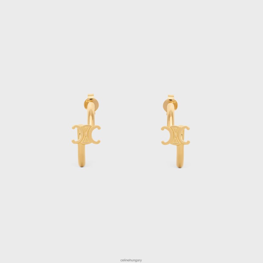 kiegészítők CELINE triomphe aszimmetrikus sárgaréz karikák felülettel Arany nők J6P4881291