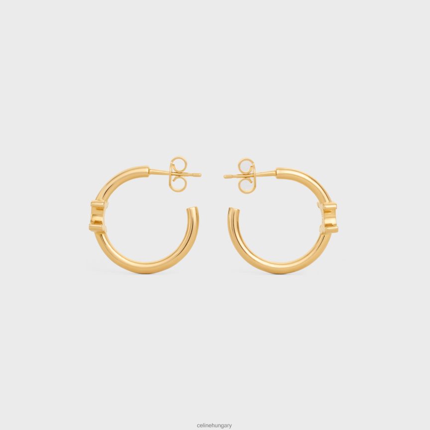kiegészítők CELINE triomphe aszimmetrikus sárgaréz karikák felülettel Arany nők J6P4881291