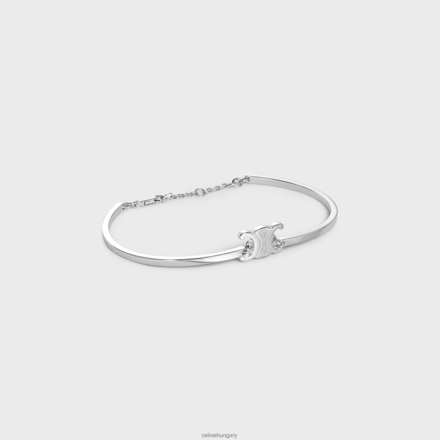 kiegészítők CELINE triomphe csuklós sárgaréz karkötő ródium bevonattal ezüst nők J6P4881314