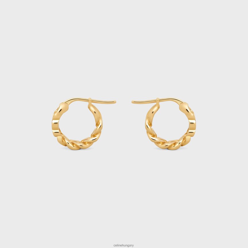 kiegészítők CELINE triomphe kis ínyenc karikák sárgarézből, felülettel Arany nők J6P4881279