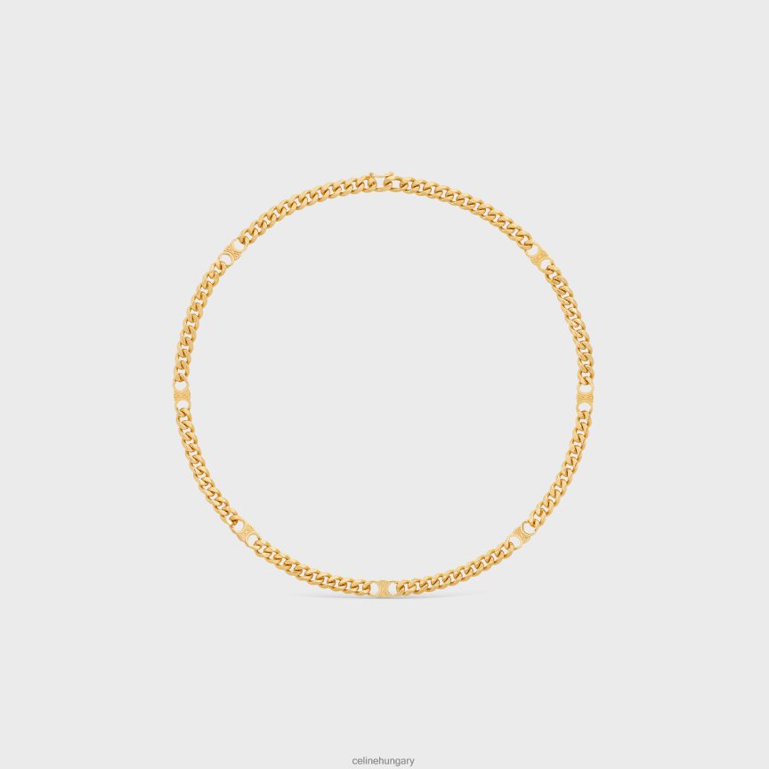 kiegészítők CELINE triomphe kis ínyenc nyaklánc sárgarézből, felülettel Arany nők J6P4881277