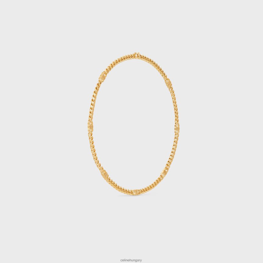 kiegészítők CELINE triomphe kis ínyenc nyaklánc sárgarézből, felülettel Arany nők J6P4881277