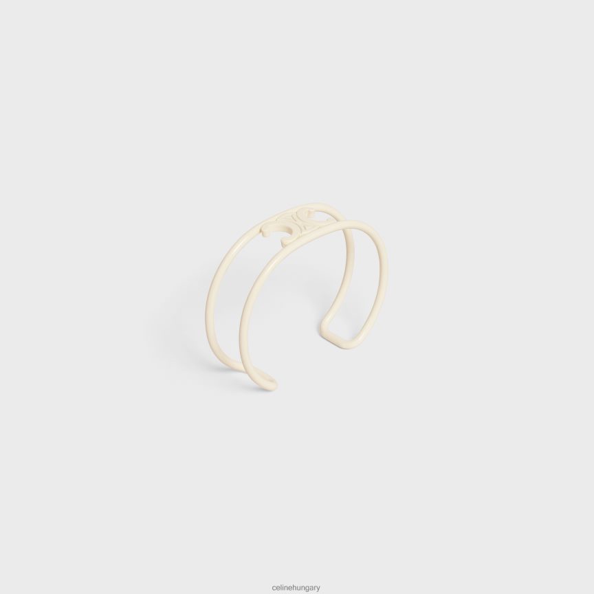 kiegészítők CELINE triomphe mandzsetta lakkozott sárgarézből törtfehér nők J6P4881320