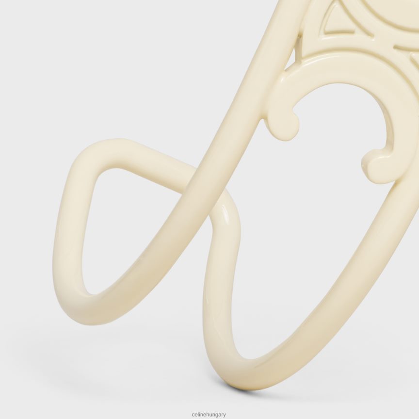 kiegészítők CELINE triomphe mandzsetta lakkozott sárgarézből törtfehér nők J6P4881320