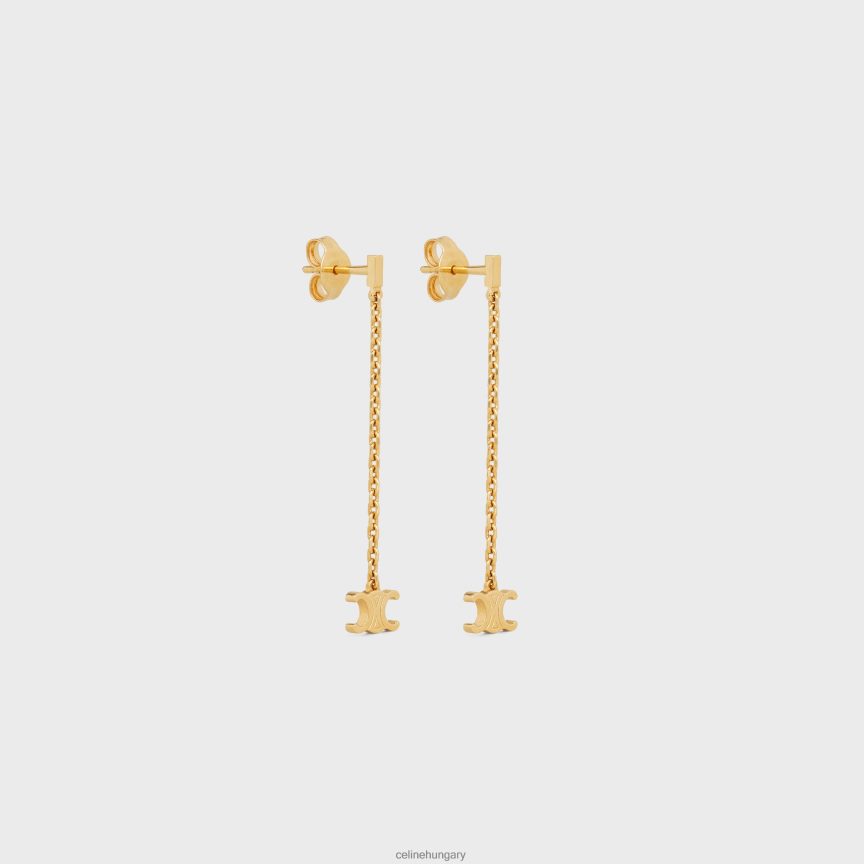 kiegészítők CELINE triomphe mini triomphe fülbevaló sárgaréz kivitelben Arany nők J6P4881298