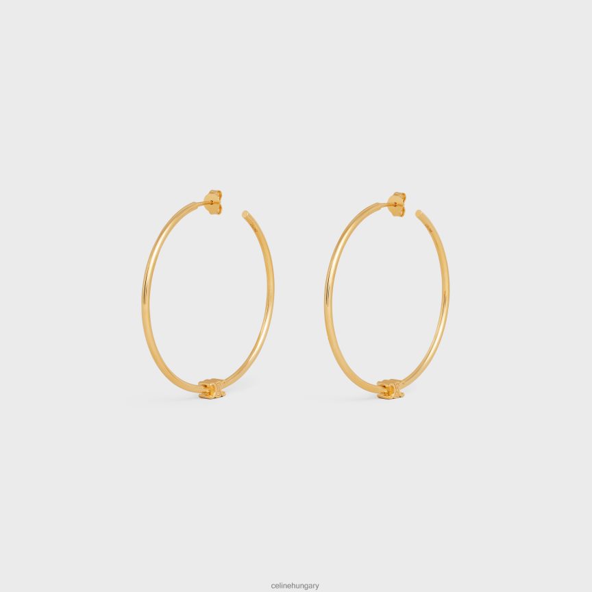 kiegészítők CELINE triomphe nagy, sárgaréz karikák felülettel Arany nők J6P4881260