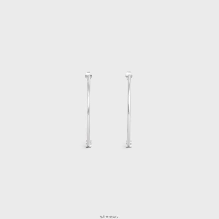 kiegészítők CELINE triomphe nagy sárgaréz karikák ródium bevonattal ezüst nők J6P4881261