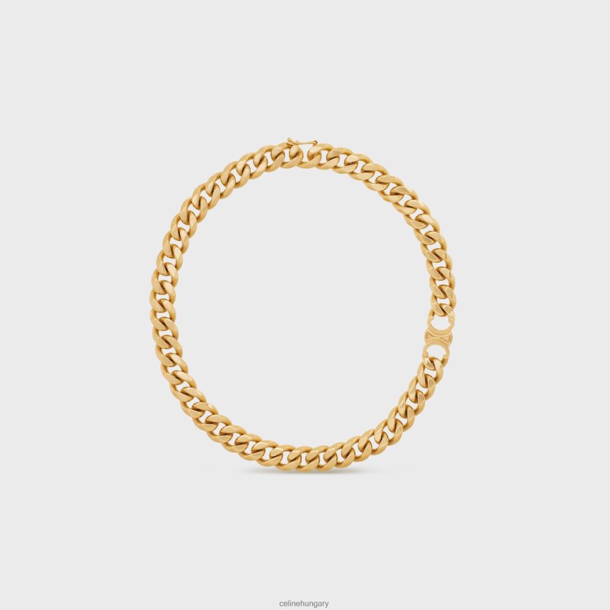 kiegészítők CELINE triomphe ínyenc nyaklánc sárgarézből, felülettel Arany nők J6P4881310