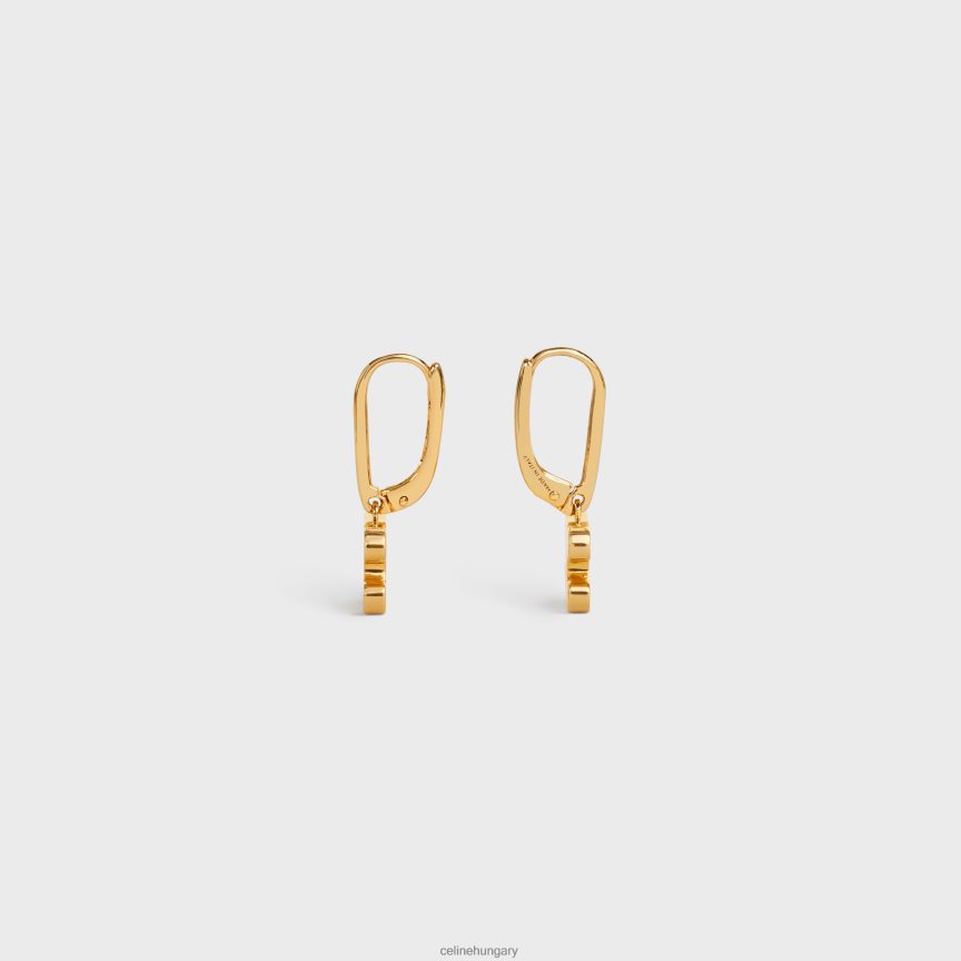 kiegészítők CELINE triomphe strasszos fülbevaló sárgarézből, felülettel és kristályokkal Arany nők J6P4881302