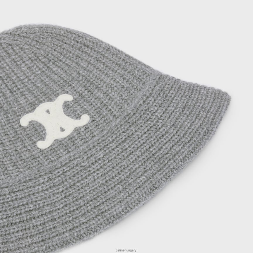kiegészítők CELINE triomphe cloche sapka kasmírból középszürke nők J6P4881170