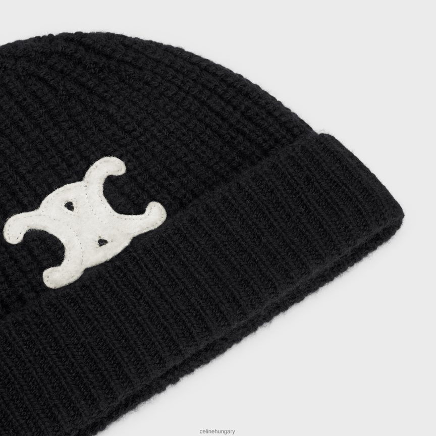 kiegészítők CELINE triomphe sapka varrat nélküli kasmírból fekete nők J6P4881172