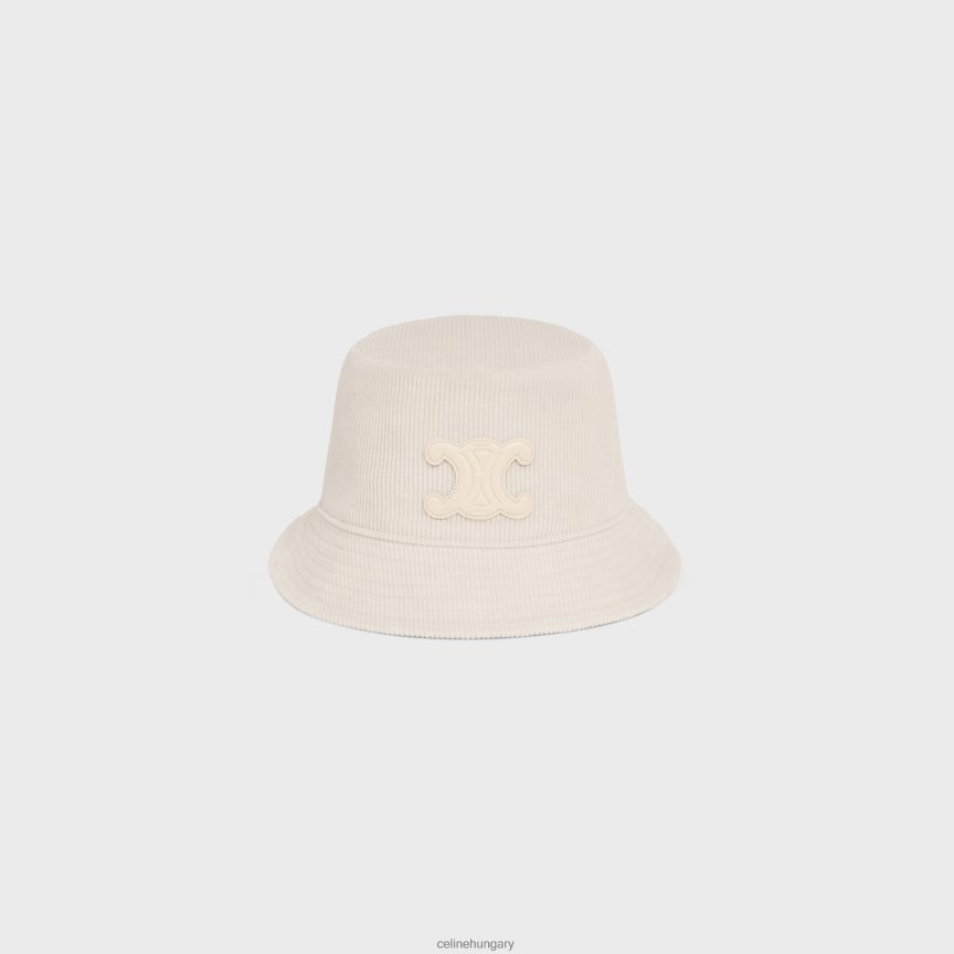 kiegészítők CELINE triomphe vödörsapka kordbársonyból törtfehér nők J6P4881045