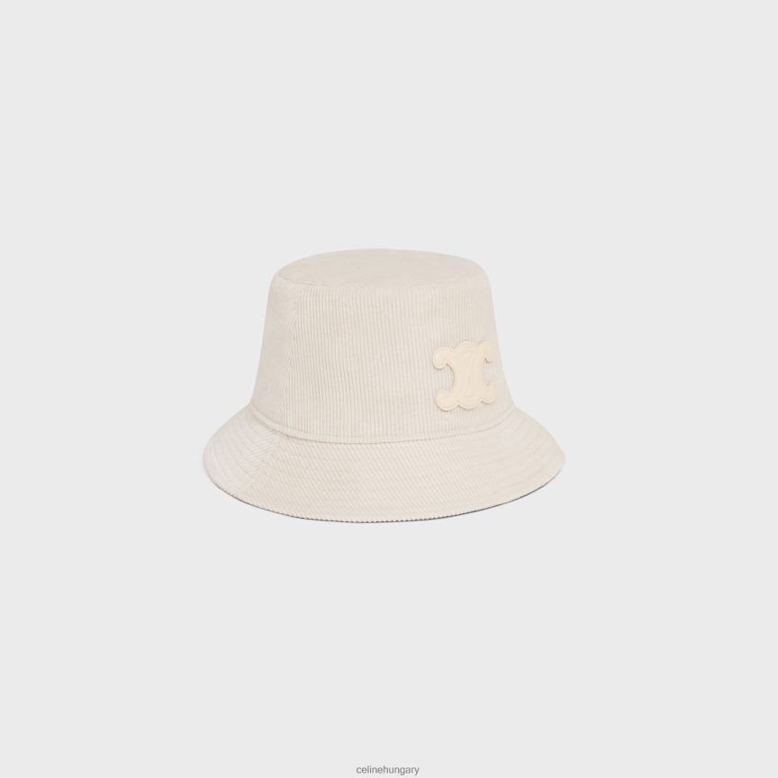 kiegészítők CELINE triomphe vödörsapka kordbársonyból törtfehér nők J6P4881045