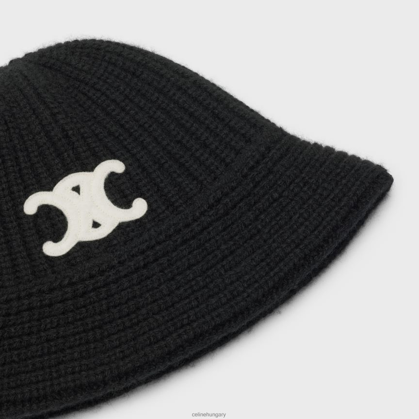 kiegészítők CELINE zökkenőmentes kasmír kalap fekete nők J6P4881168