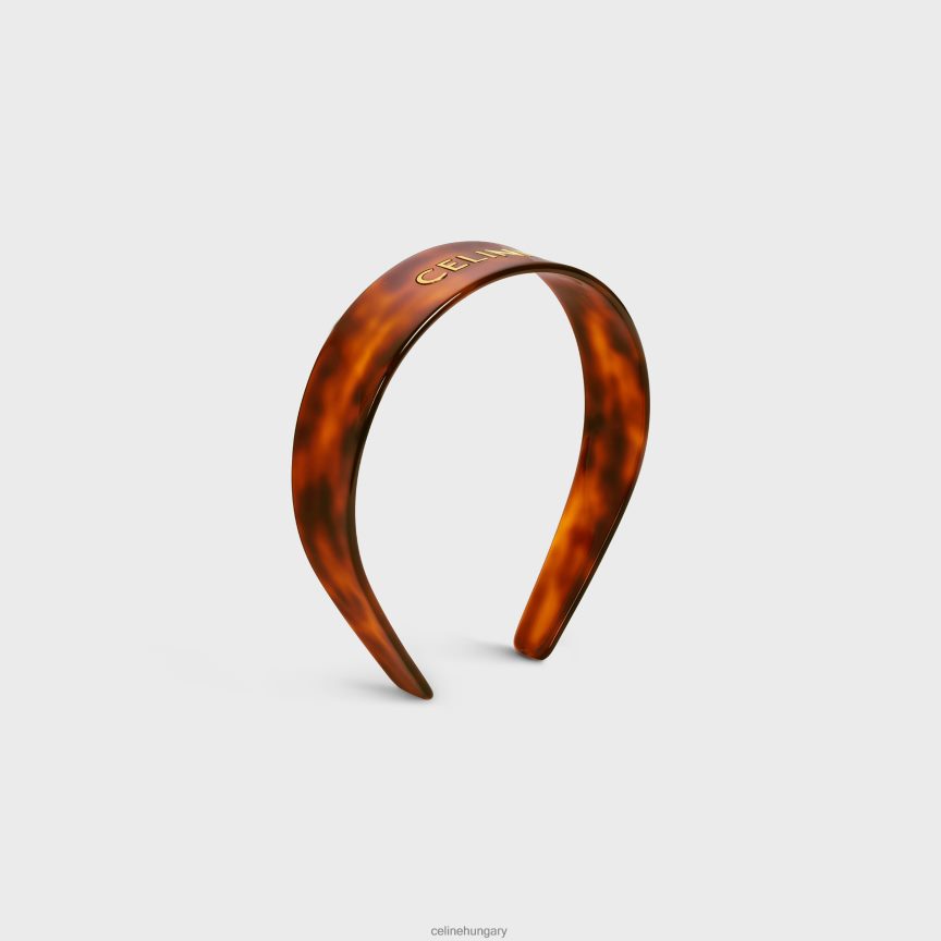 kiegészítők CELINE hajkiegészítők fejpánt acetátból és acélból szőke havanna/arany nők J6P4881248