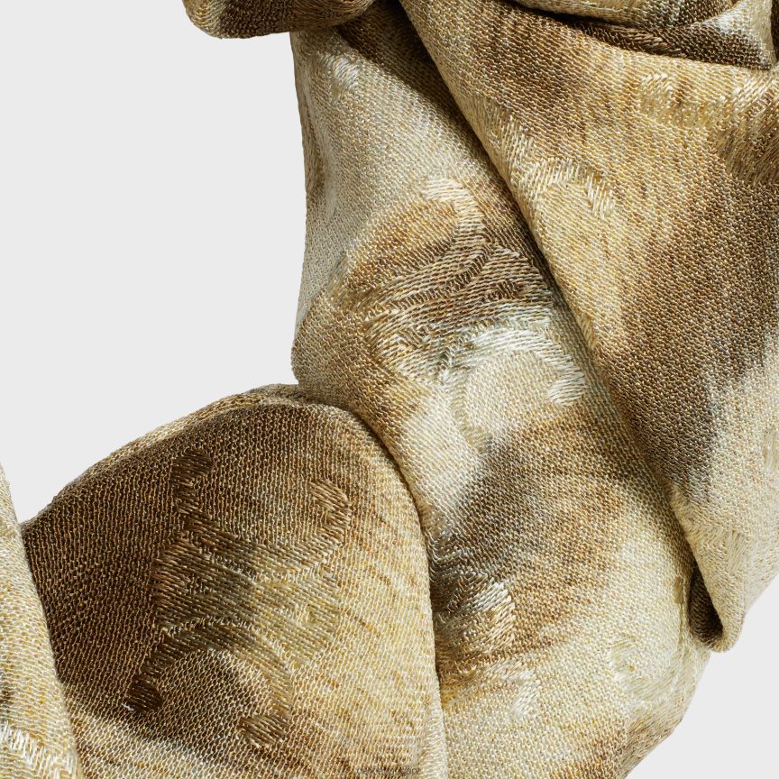 kiegészítők CELINE ropogós leopárd selyemből és sárgarézből, arany bevonattal bézs/arany nők J6P4881235