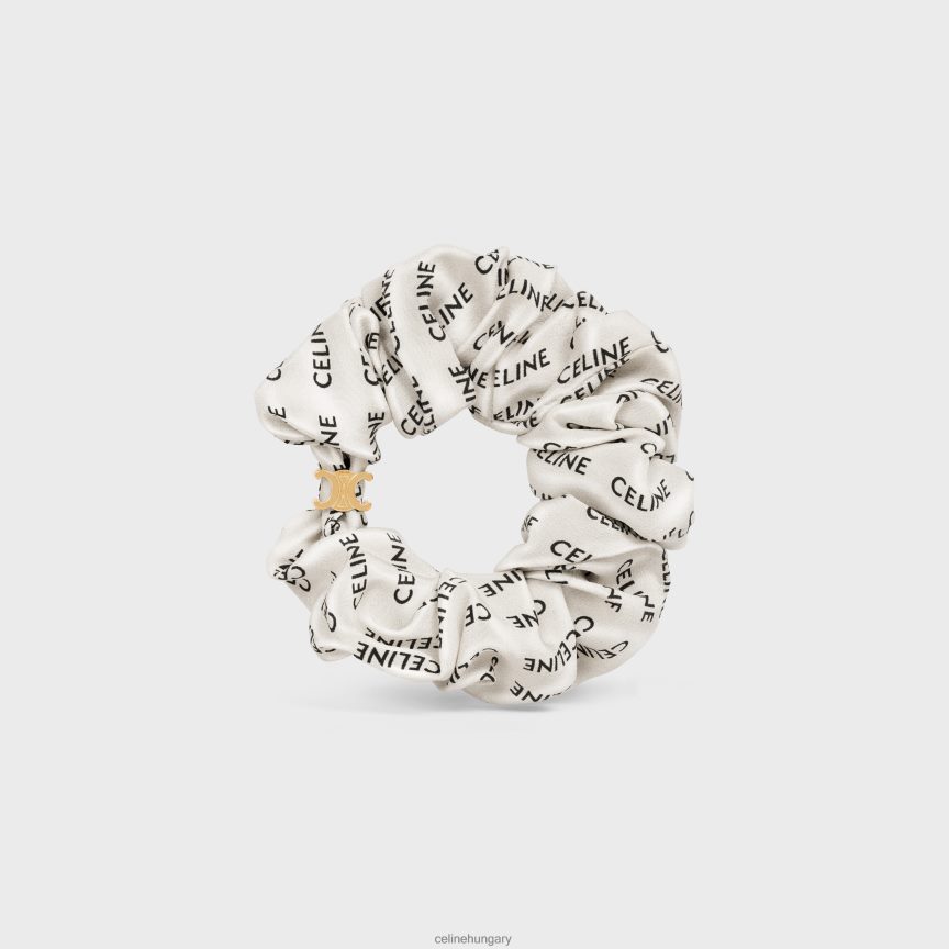 kiegészítők CELINE ropogós rayure selyem sárgaréz felülettel arany és fehér nők J6P4881236
