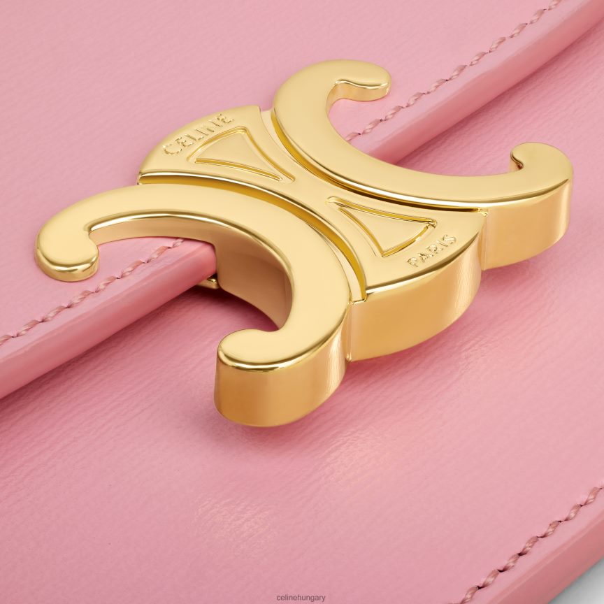 kiegészítők CELINE fényes borjúbőrből készült kártyatartó triumfával rózsa nők J6P488417