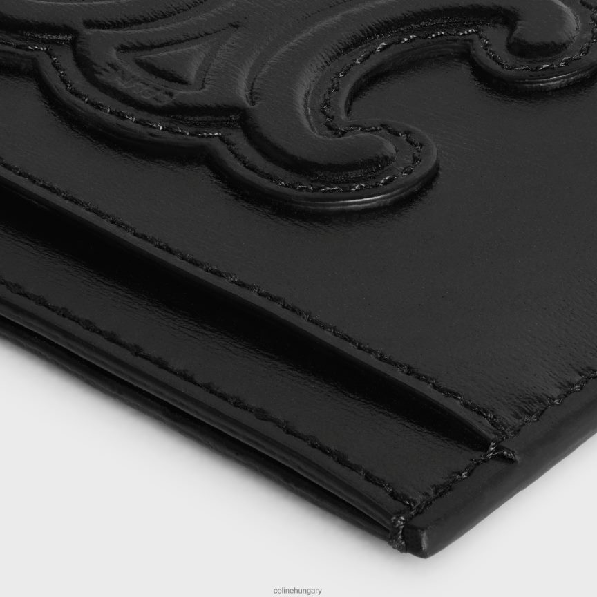 kiegészítők CELINE kártyatartó cuir triomphe fényes borjúbőrből fekete nők J6P488429