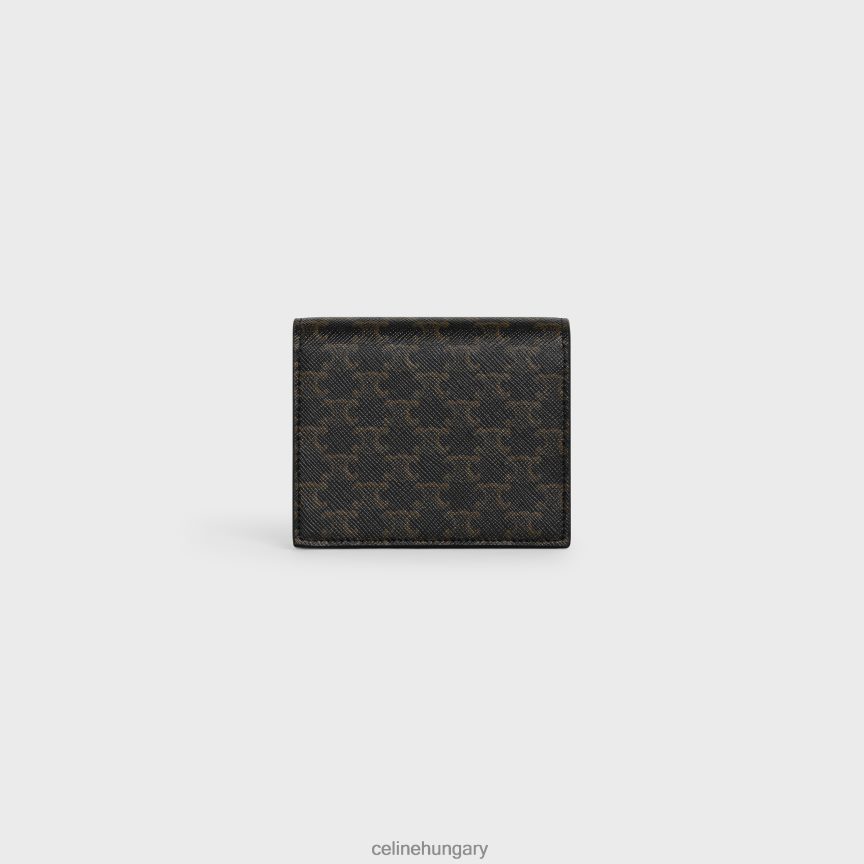 kiegészítők CELINE névjegykártyatartó triumf vászonból és báránybőrből Cser nők J6P488501
